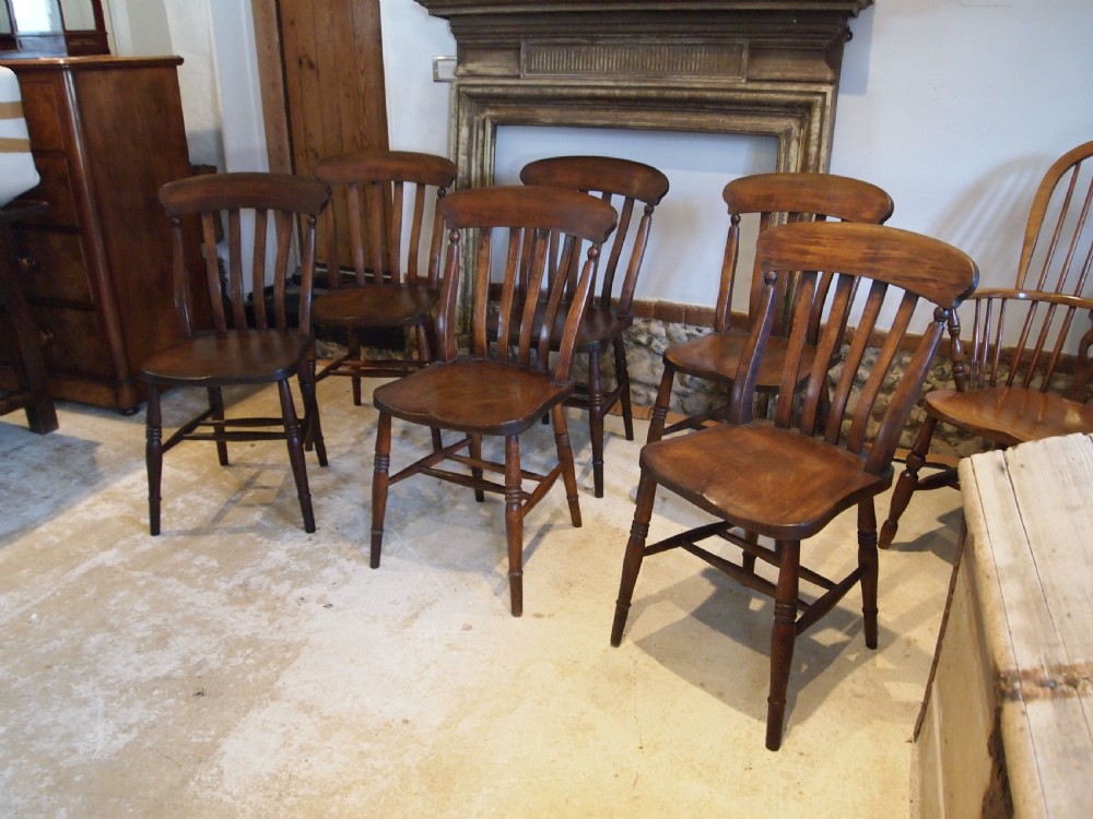 Chairs true set of 6 Victorian Windsor dining chairs c1870 View II