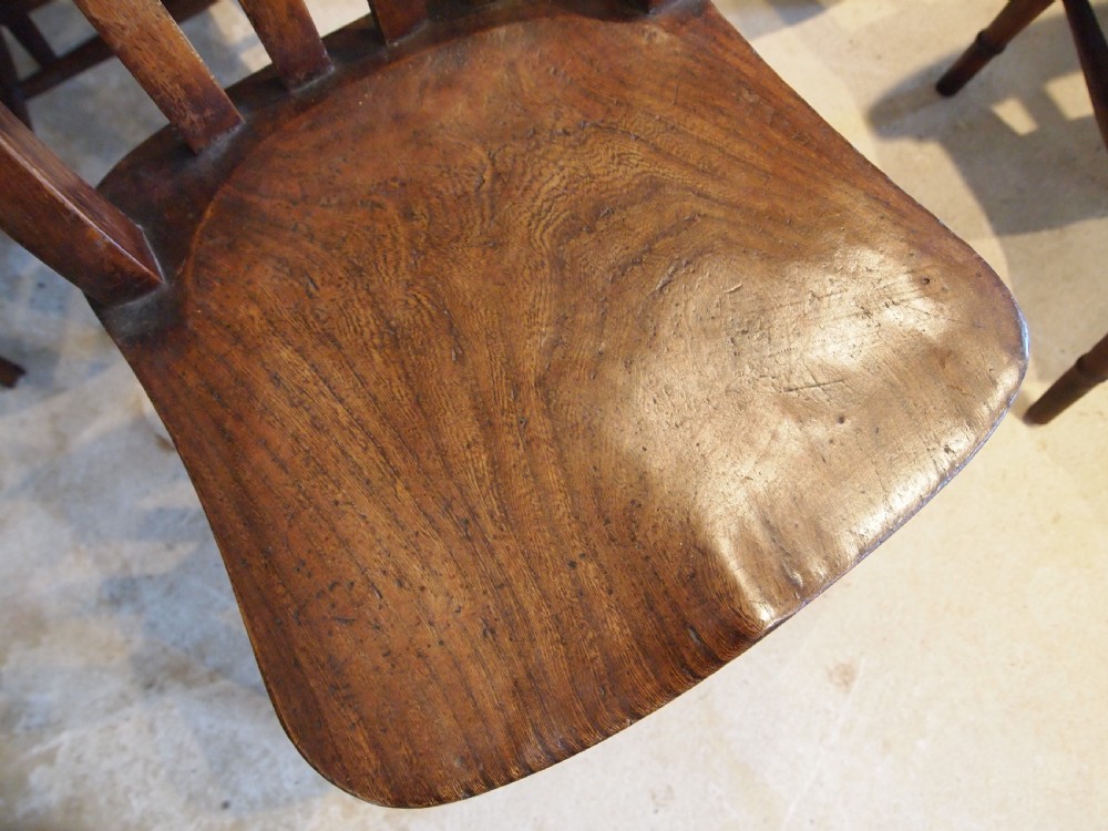 Chairs true set of 6 Victorian Windsor dining chairs c1870 View III