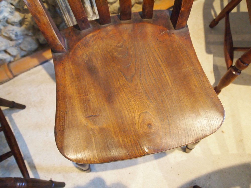 Chairs true set of 6 Victorian Windsor dining chairs c1870 View IX