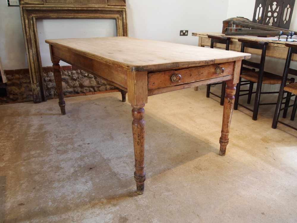 Table Victorian Pine refectory farmhouse dining c1840 View II