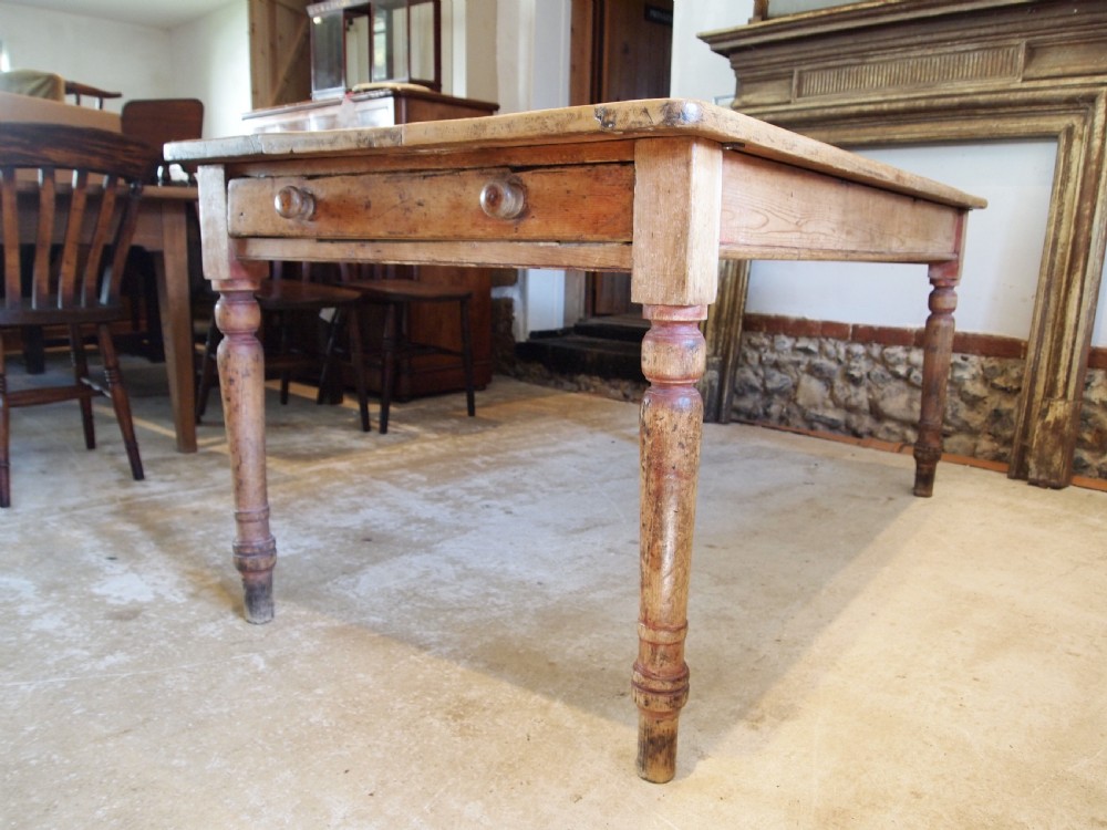 Table Victorian Pine refectory farmhouse dining c1840 View V