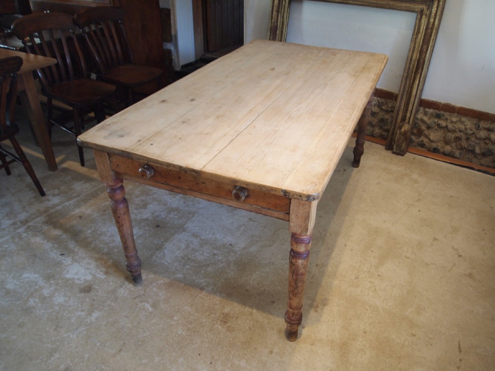 Table Victorian Pine refectory farmhouse dining c1840 View VII
