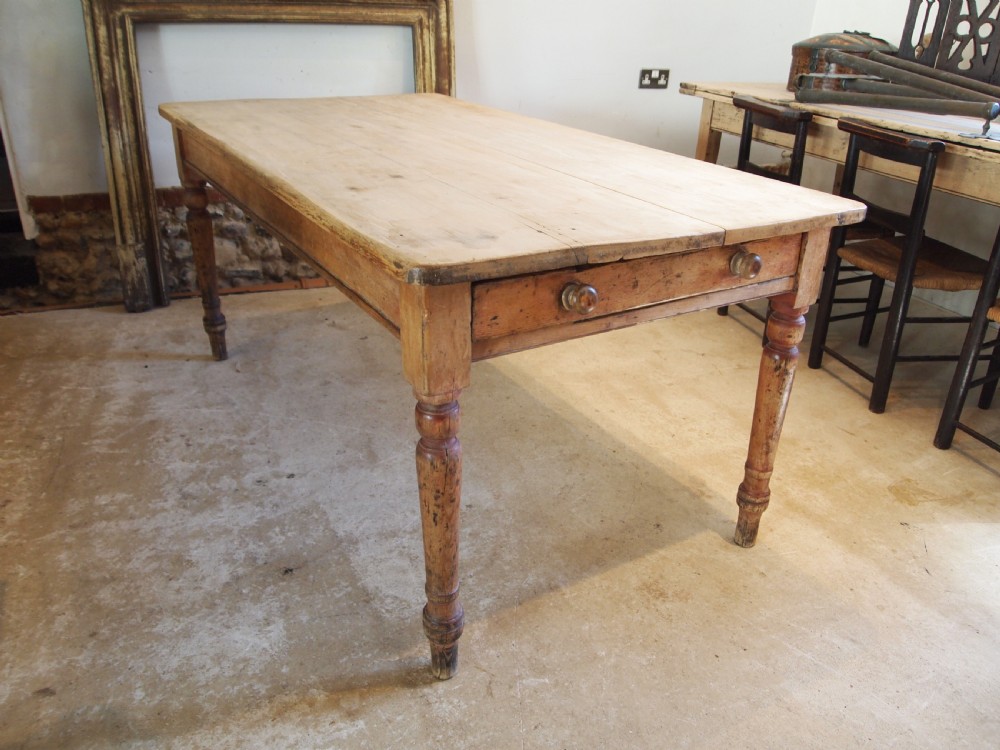 Table Victorian Pine refectory farmhouse dining c1840 View IX