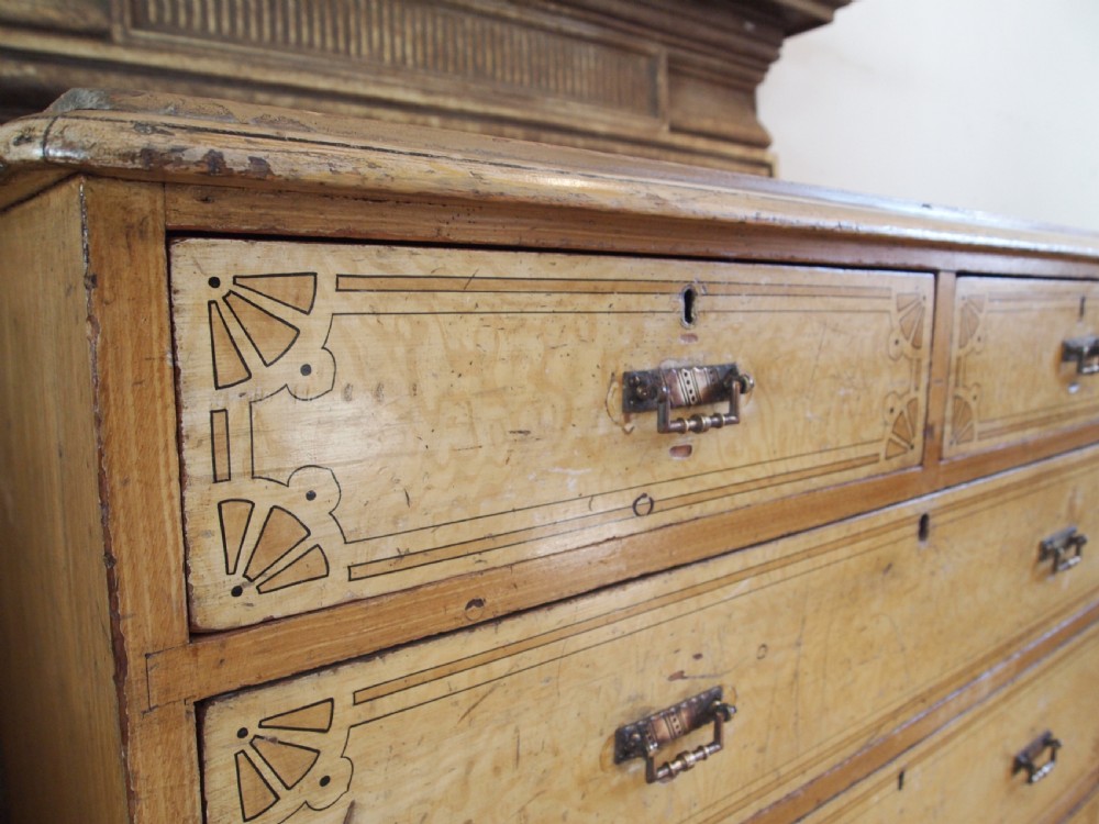 Chest of drawers rare Arts and Crafts original paint c1880 View VIII