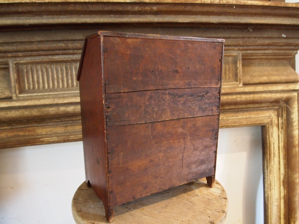 Bureau rare miniature apprentice George III c1800 View V