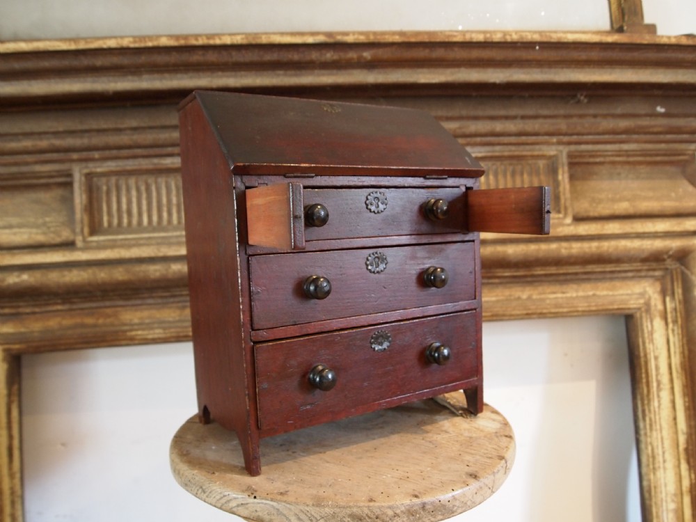 Bureau rare miniature apprentice George III c1800 View VI