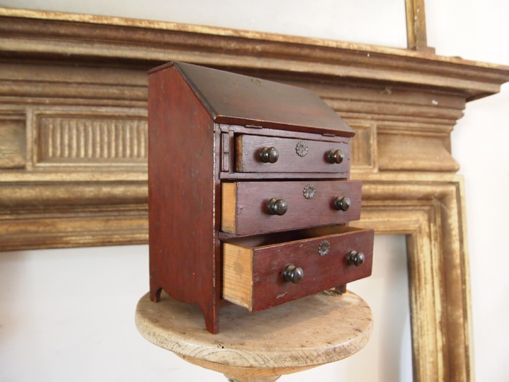 Bureau rare miniature apprentice George III c1800 View VII