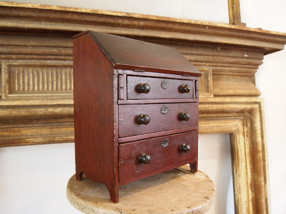 Bureau rare miniature apprentice George III c1800 View IX