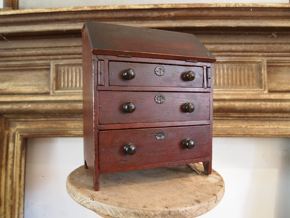 Bureau rare miniature apprentice George III c1800 View X