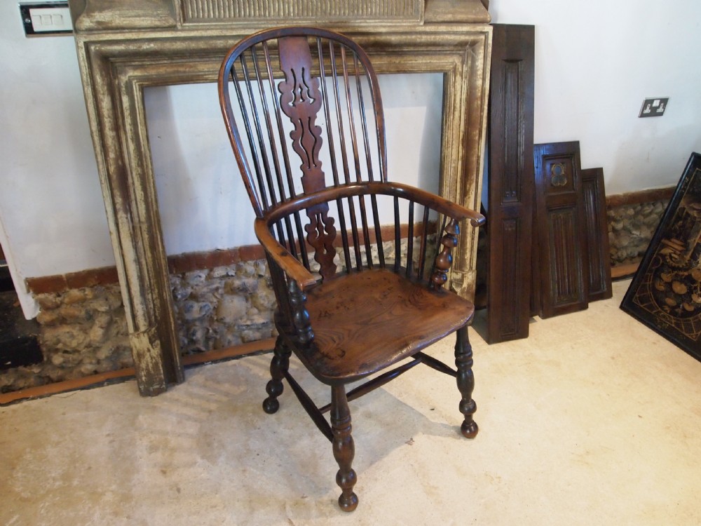 Chair stunning Windsor George IV Yew & Elm c1820 View XIII