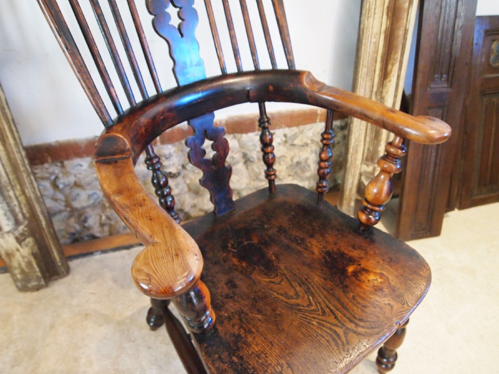 Chair stunning Victorian Windsor armchair Yew & Elm c1840 View IV