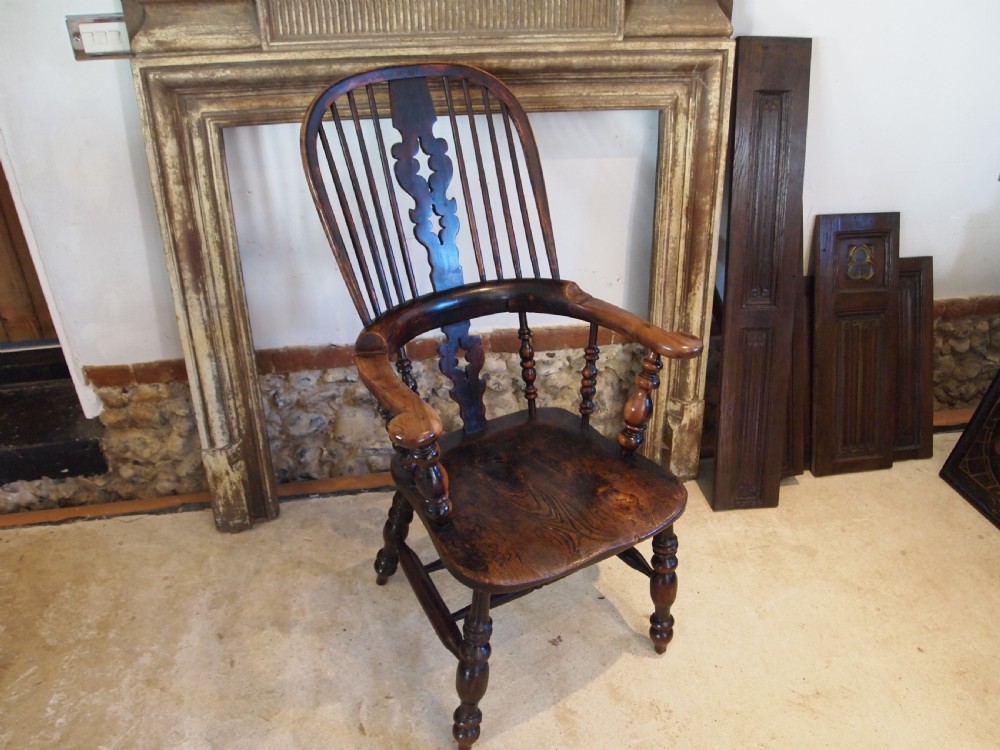 Chair stunning Victorian Windsor armchair Yew & Elm c1840 View XIII