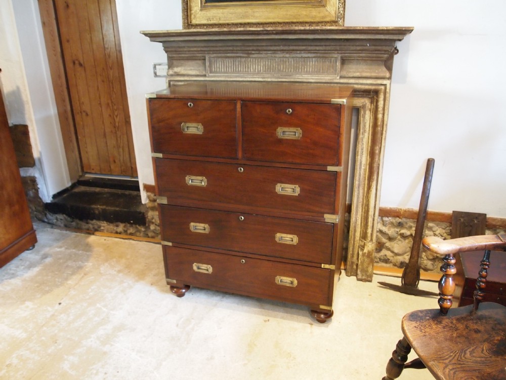 Rare early 19thc George IV Military Campaign chest of drawers W Day The Strand