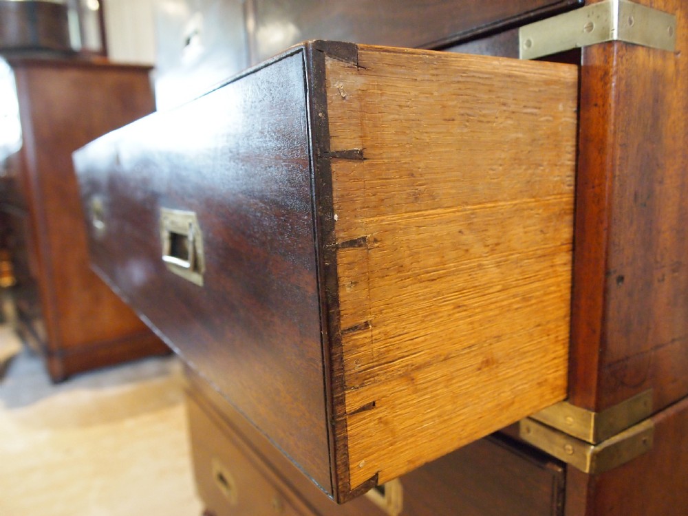 Rare early 19thc George IV Military Campaign chest of drawers W Day The Strand View IV