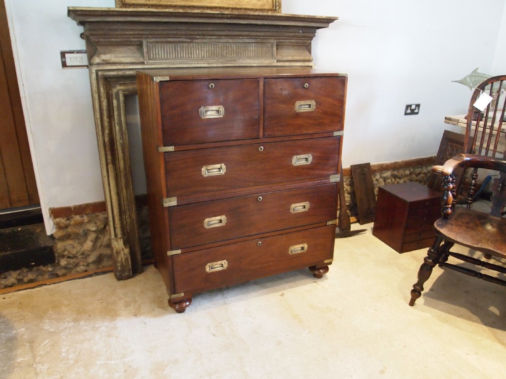 Rare early 19thc George IV Military Campaign chest of drawers W Day The Strand View VI