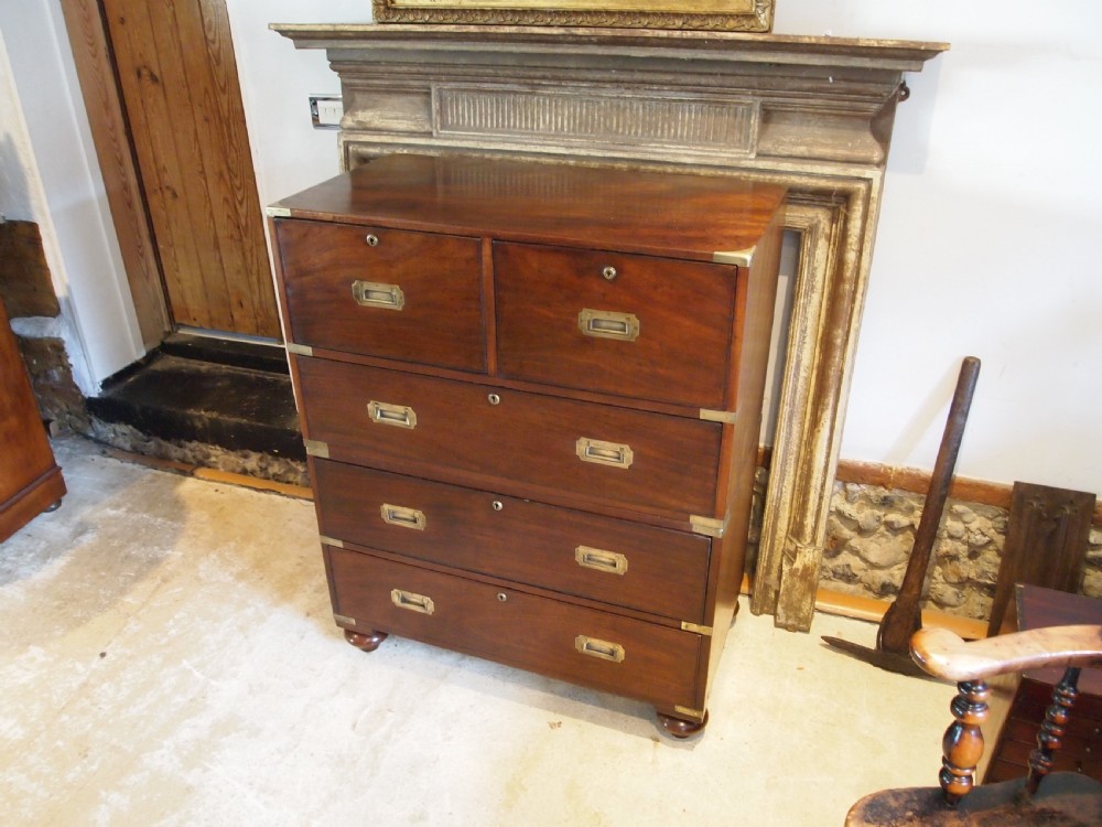 Rare early 19thc George IV Military Campaign chest of drawers W Day The Strand View XII