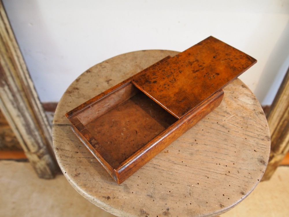 Box rare treen Burr Oak table box in book form c1840 View III