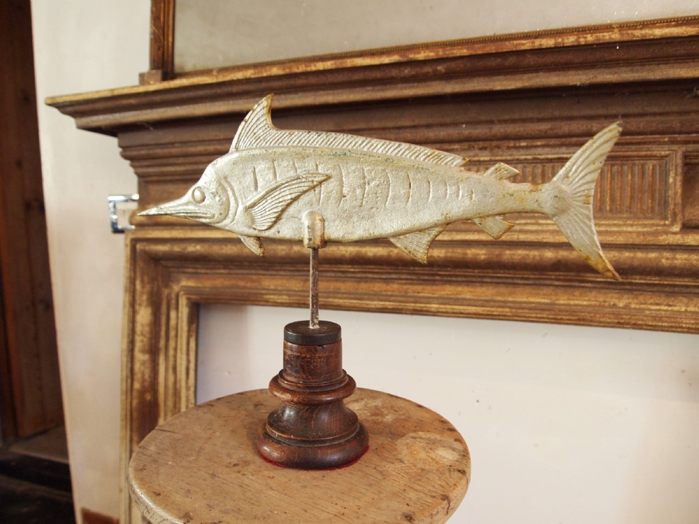 Folk art cast Iron silvered swordfish c1910 View III