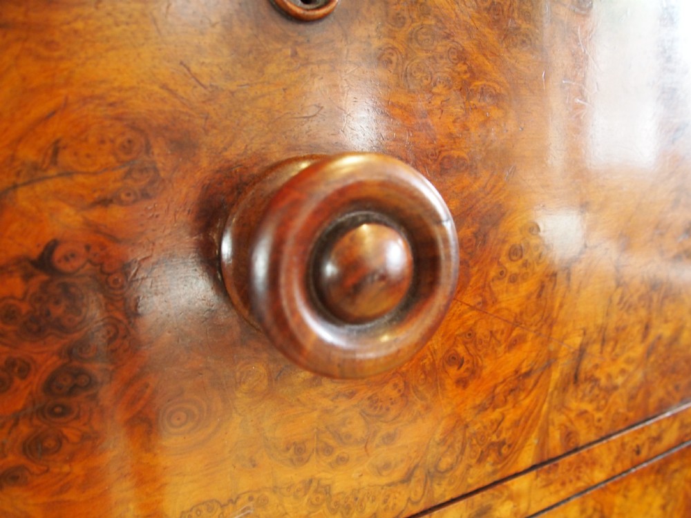 Chest of drawers outstanding Burr Walnut Victorian c1850 View VIII