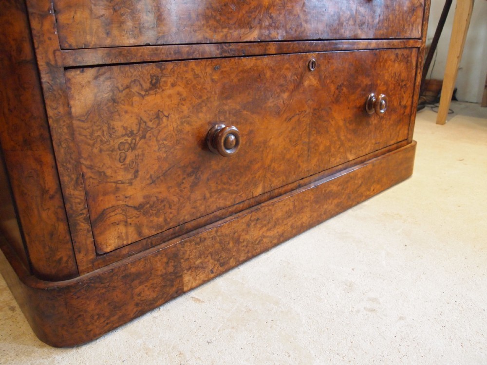 Chest of drawers outstanding Burr Walnut Victorian c1850 View XIV