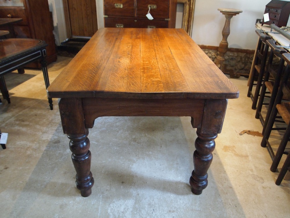 Table refectory farmhouse Victorian Oak c1880 View III