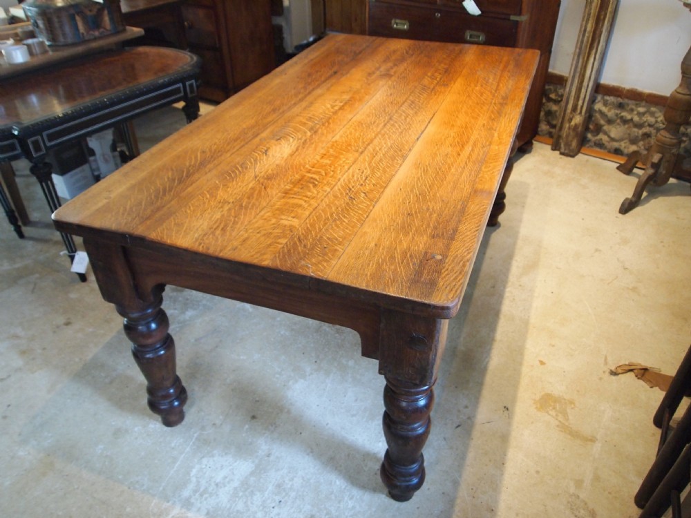 Table refectory farmhouse Victorian Oak c1880 View IV