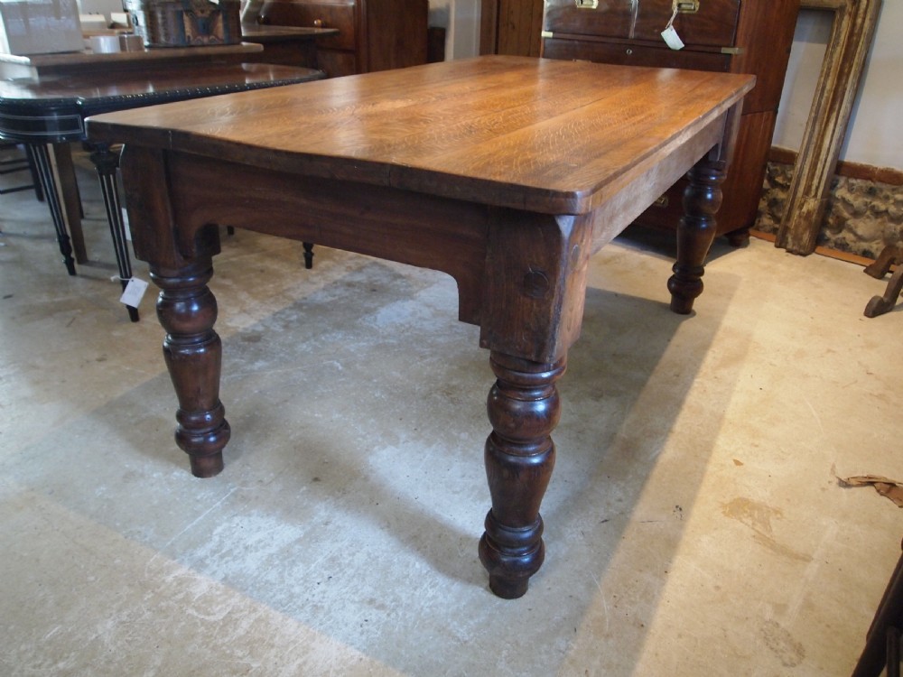 Table refectory farmhouse Victorian Oak c1880 View V