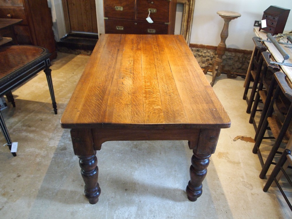 Table refectory farmhouse Victorian Oak c1880 View VII
