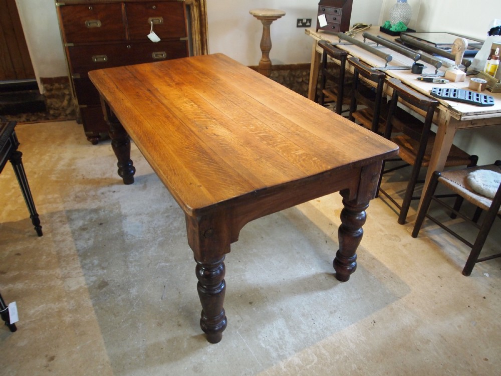 Table refectory farmhouse Victorian Oak c1880 View VIII