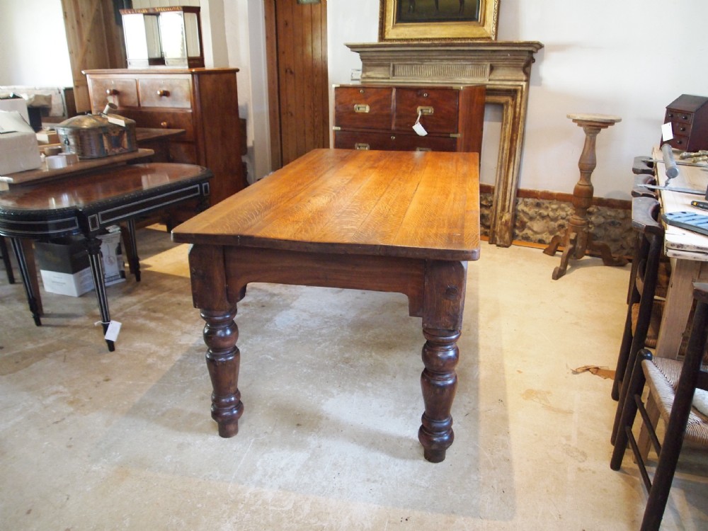 Table refectory farmhouse Victorian Oak c1880 View XI