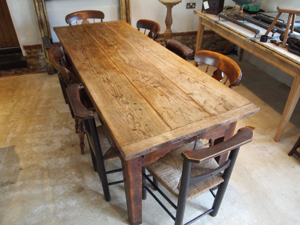Table Oak refectory farmhouse dining George III outstanding c1780 View IV