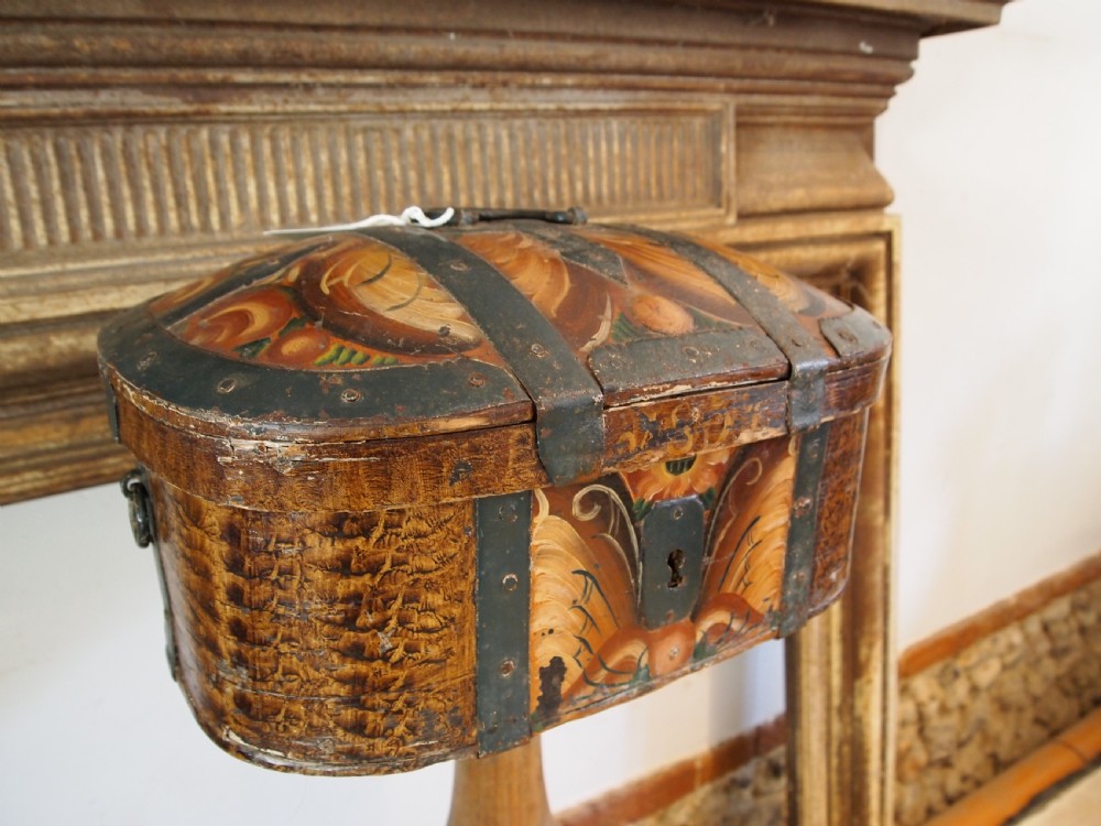 Box rare Scandinavian marriage strong box c1800