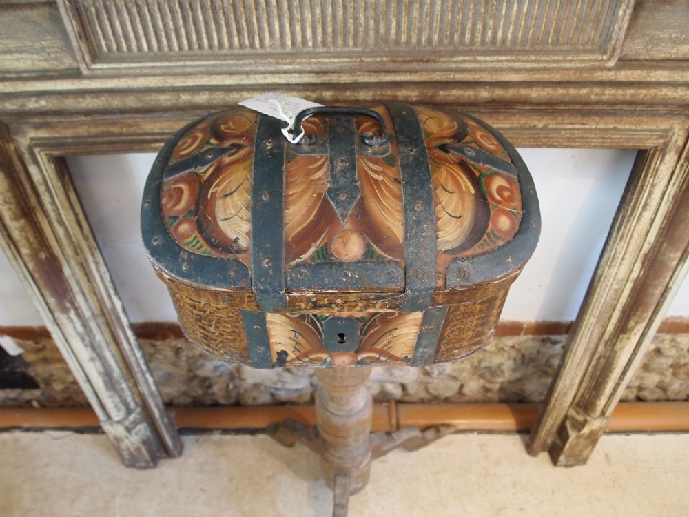 Box rare Scandinavian marriage strong box c1800 View VII