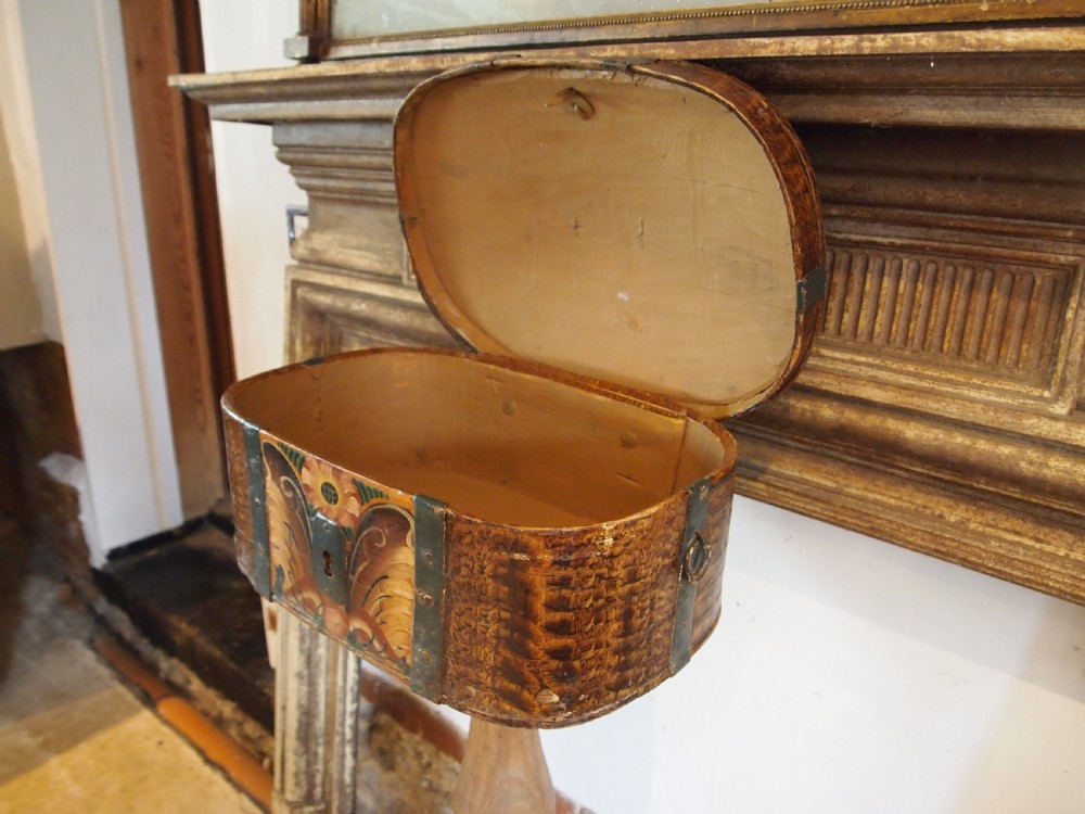 Box rare Scandinavian marriage strong box c1800 View X