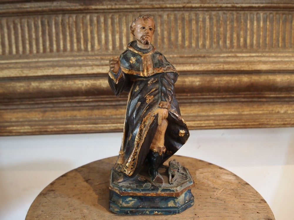 Carved Baroque figure of St Roch c1740