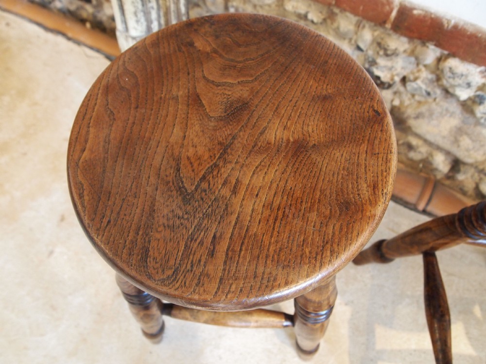 Stools fine pair of Victorian Ash and Elm stools c1880 View VII