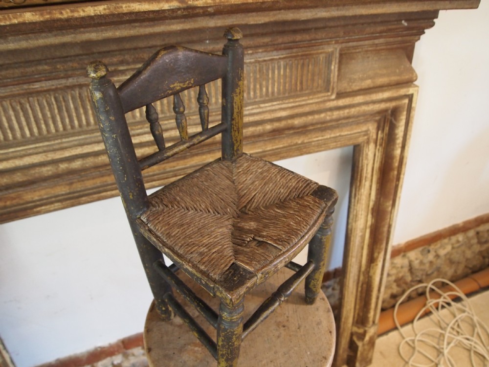 Chair rare miniature George III original paint c1800 View II