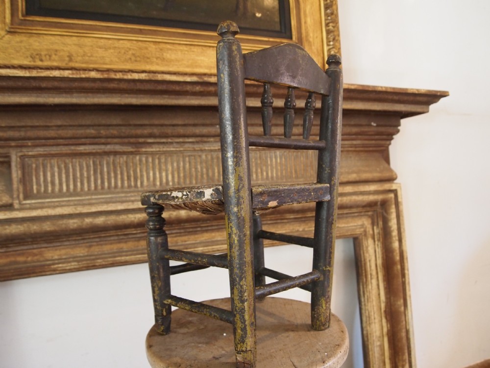 Chair rare miniature George III original paint c1800 View VII