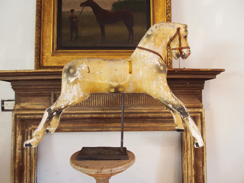 Horse Victorian rocking horse on stand folk art c1880 View VII