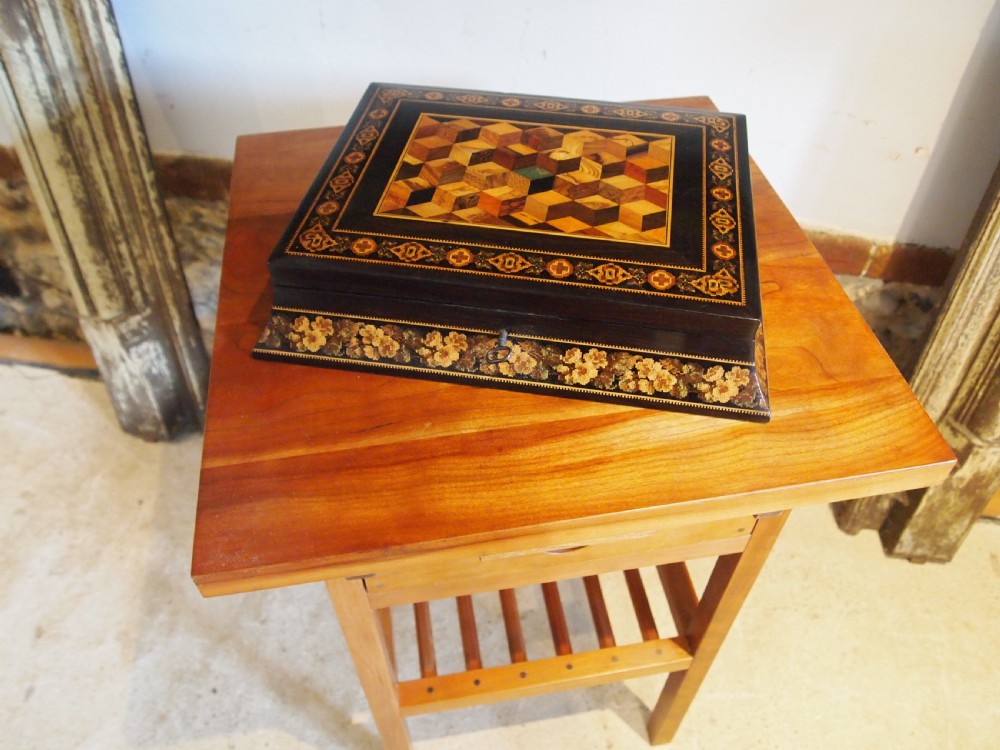 Fine Tunbridge ware box by Thomas Barton c1870