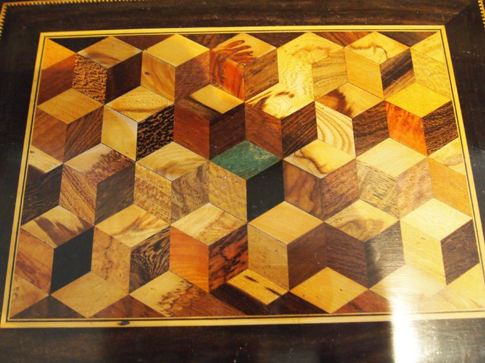 Fine Tunbridge ware box by Thomas Barton c1870 View II