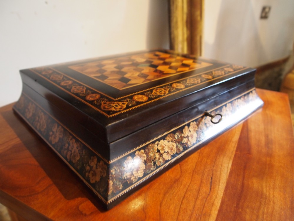 Fine Tunbridge ware box by Thomas Barton c1870 View V