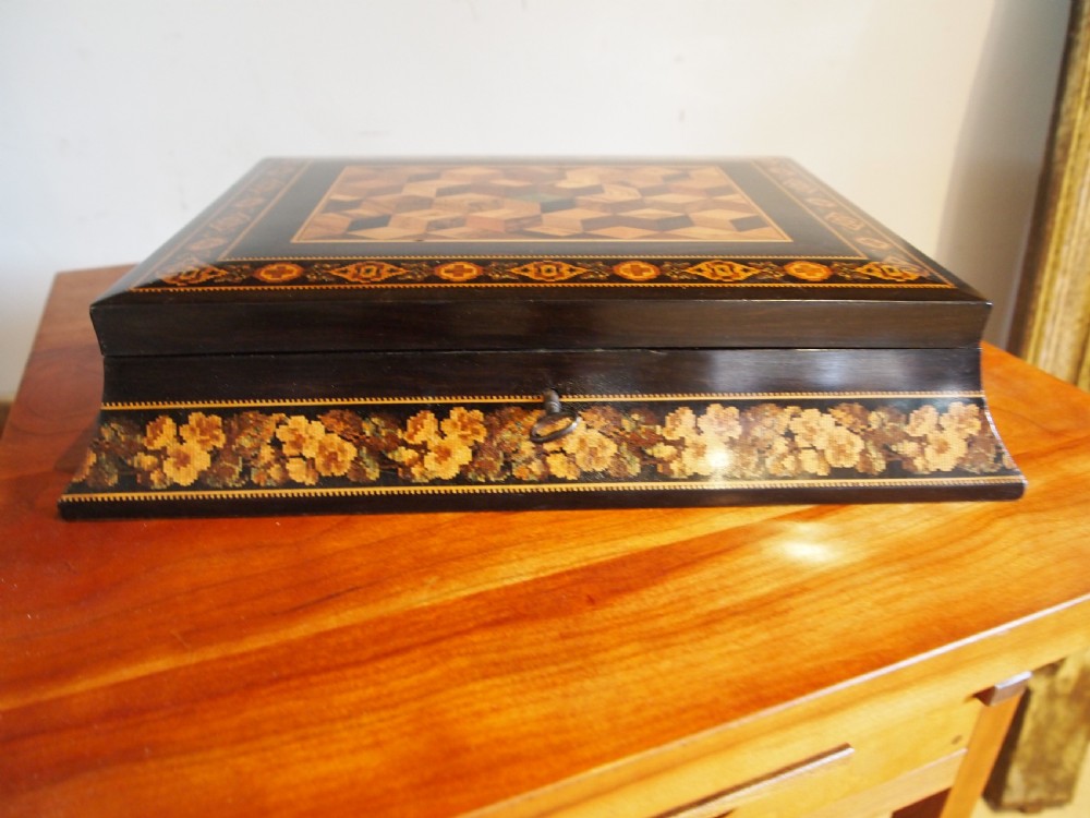 Fine Tunbridge ware box by Thomas Barton c1870 View VI