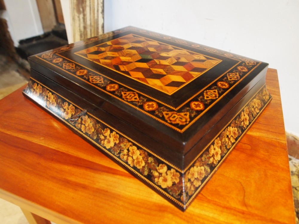Fine Tunbridge ware box by Thomas Barton c1870 View XI