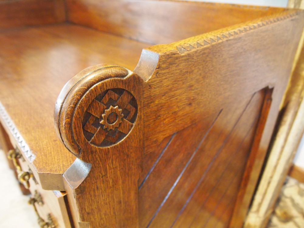 Desk Arts and Crafts Oak Gothic C Wilkinson & Son London c1870 View XI