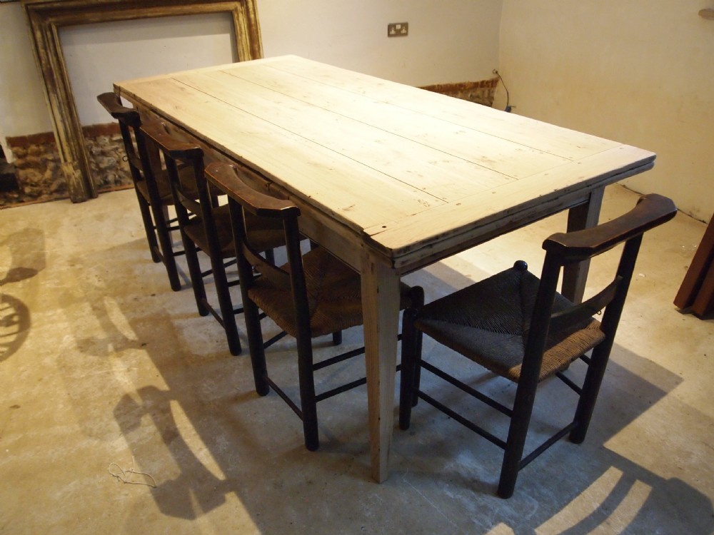 Table extending French Oak refectory farmhouse dining c1900 View IV