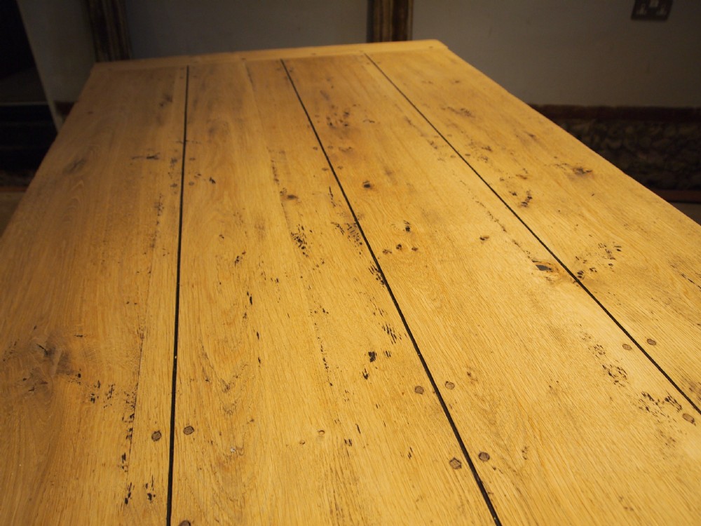 Table extending French Oak refectory farmhouse dining c1900 View VI