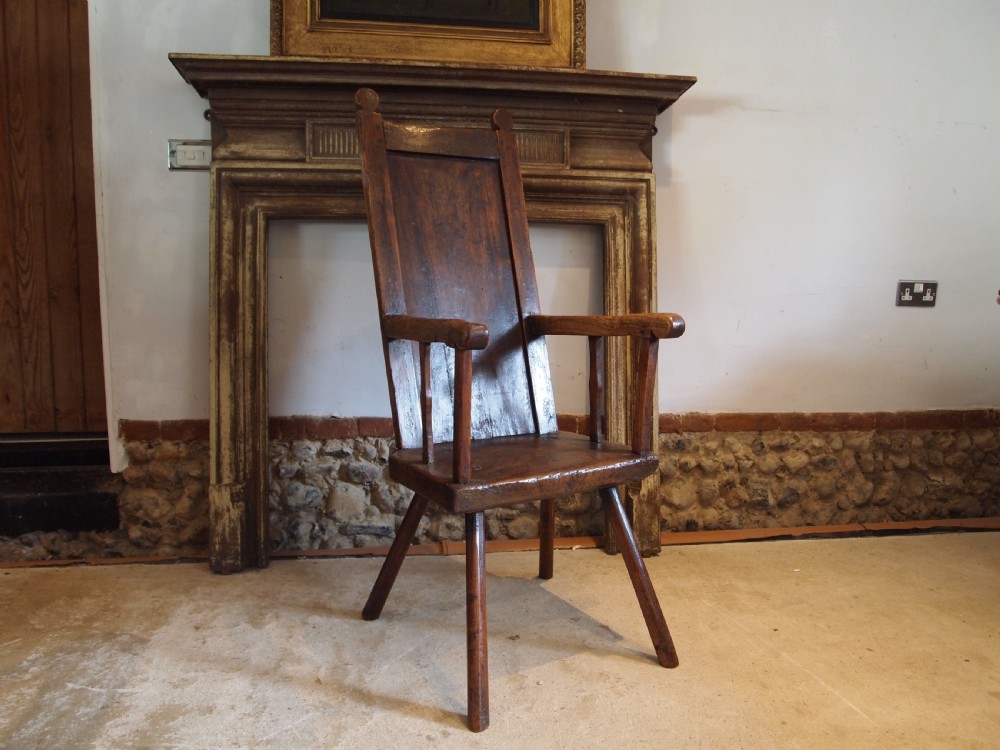 Chair stunning primitive George III Cumbrian armchair c1780