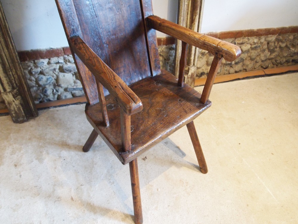 Chair stunning primitive George III Cumbrian armchair c1780 View III