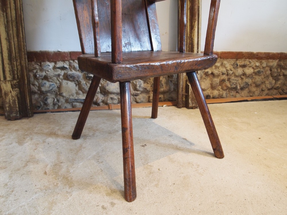 Chair stunning primitive George III Cumbrian armchair c1780 View IV